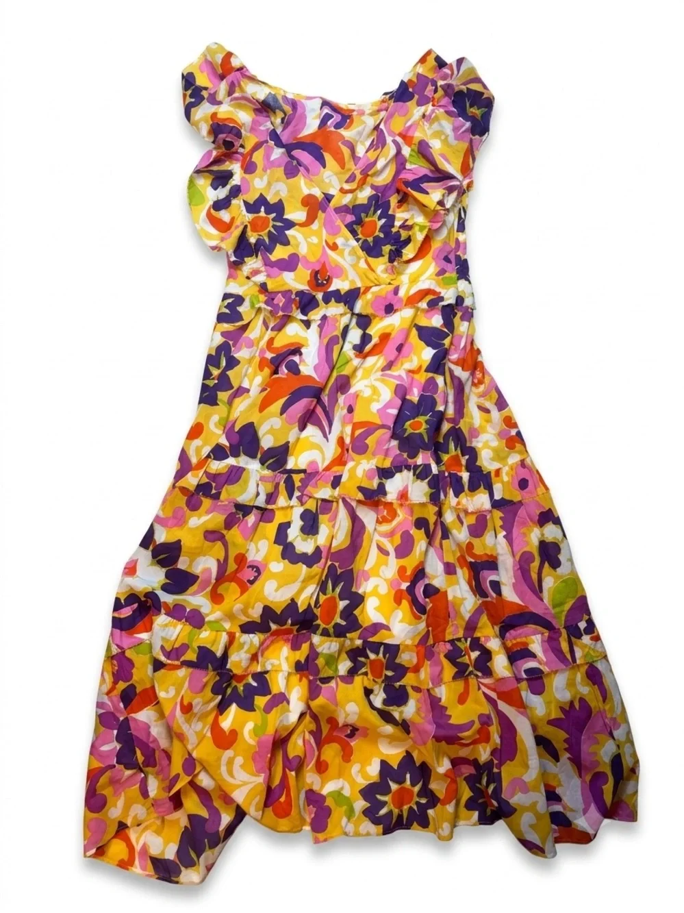 J. Crew collection Ruffle-sleeve dress in Ratti curly floral sz S
